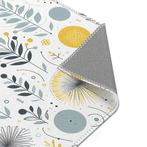 Bright Boho Floral Grey Yellow Area Rug - Vibrant Design - Dipaliz - Rugs