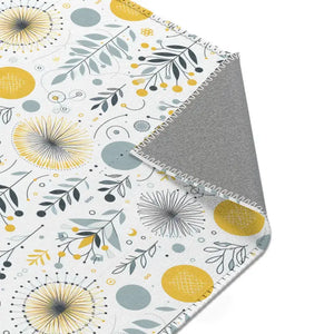 Bright Boho Floral Grey Yellow Area Rug - Vibrant Design - Dipaliz - Rugs
