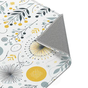 Bright Boho Floral Grey Yellow Area Rug - Vibrant Design - Dipaliz - Rugs