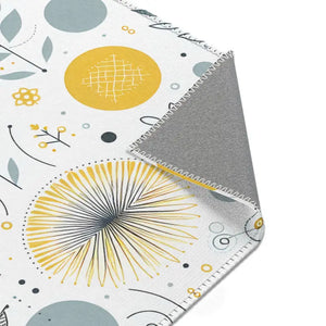 Bright Boho Floral Grey Yellow Area Rug - Vibrant Design - Dipaliz - Rugs