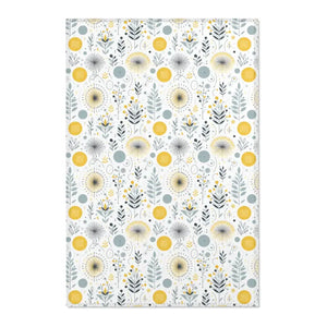 Bright Boho Floral Grey Yellow Area Rug - Vibrant Design - Dipaliz - 24’’ × 36’’ - Rugs