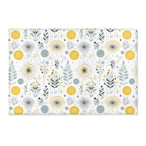 Bright Boho Floral Grey Yellow Area Rug - Vibrant Design - Dipaliz - 36’’ × 24’’ - Rugs