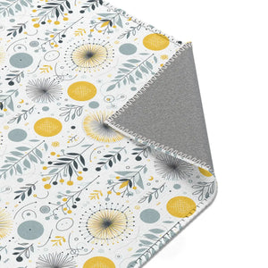 Bright Boho Floral Yellow Area Rug – Eco Fiber - Dipaliz - Rugs