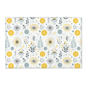 Bright Boho Floral Yellow Area Rug – Eco Fiber - Dipaliz - Rugs