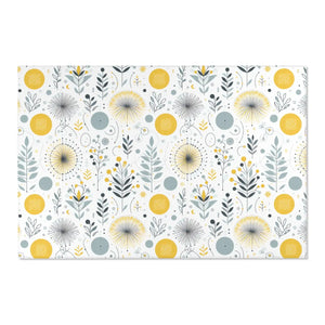 Bright Boho Floral Yellow Area Rug – Eco Fiber - Dipaliz - Rugs