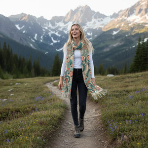 Boho Floral Light Scarf - Elegant Spring Accessory - Scarves & Shawls