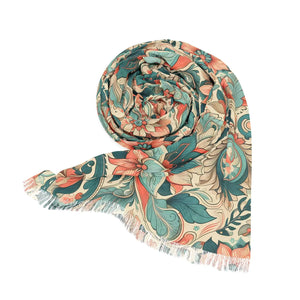 Boho Floral Light Scarf - Elegant Spring Accessory - Scarves & Shawls