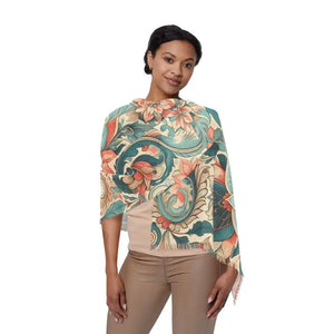 Boho Floral Light Scarf - Elegant Spring Accessory - Dipaliz - 27’’ × 71’’ - Scarves & Shawls