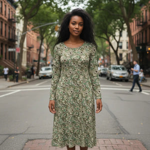 Sleeve Dance Dress – Boho Floral Long - Dipaliz - Dresses - s