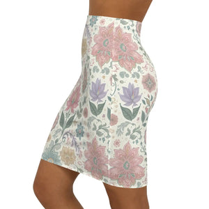 Boho Floral Pencil Skirt - Mid-waist Everyday Style - Dipaliz - Skirts - Xs