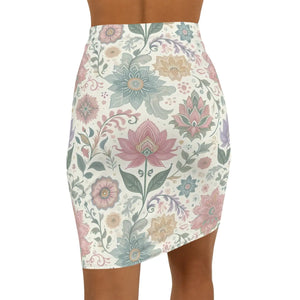 Boho Floral Pencil Skirt - Mid-waist Everyday Style - Dipaliz - Skirts - Xs