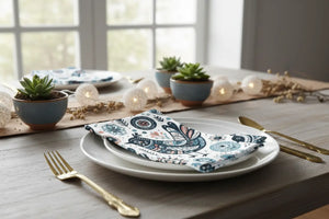 Boho Floral Napkin Set – Holiday Table Decor - Dipaliz - Cloth Napkins