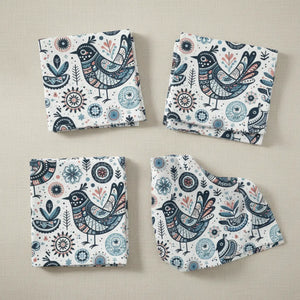 Boho Floral Napkin Set – Holiday Table Decor - Dipaliz - Cloth Napkins