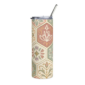 Boho Floral 20oz Stainless Steel Tumbler - Eco Travel Mug - Dipaliz - White / Tumblers