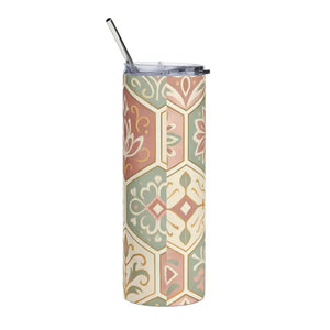 Boho Floral 20oz Stainless Steel Tumbler - Eco Travel Mug - Dipaliz - White / Tumblers