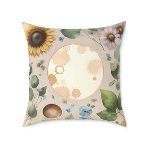 Boho Floral Square Pillow - Vibrant Cozy Home Decor - Dipaliz - Throw Pillows