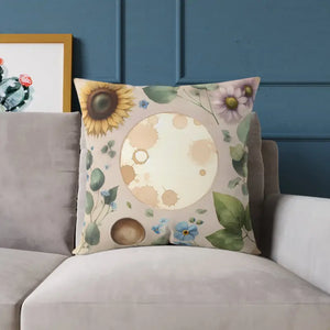 Boho Floral Square Pillow - Vibrant Cozy Home Decor - Dipaliz - Throw Pillows