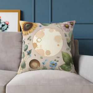 Boho Floral Square Pillow - Vibrant Cozy Home Decor - Dipaliz - Throw Pillows