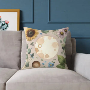 Boho Floral Square Pillow - Vibrant Cozy Home Decor - Dipaliz - Throw Pillows