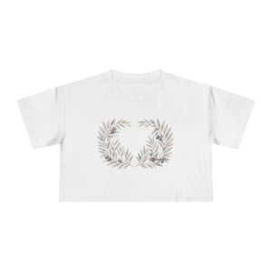 Women’s Crop Tee - Trendy Boho Floral Dropped Shoulder - Dipaliz - T-shirts