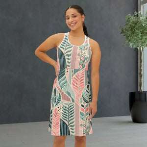 Boho Floral Racerback Dress - Summer Beach Vibes - Dipaliz - Xs / White - Dresses