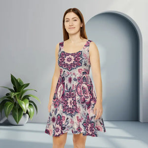 Boho Floral Skater Dress - Vibrant Summer Style - Dipaliz - Xs - Dresses