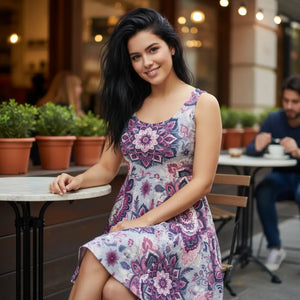 Boho Floral Skater – Summer Style Organic Cotton - Dipaliz - Dresses - Xs