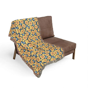 Boho Floral Woven Blanket - Throw Blankets