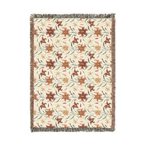 Boho Floral Woven Blanket – Cozy Southwestern Throw for Living Room & Bedspread - Blankets