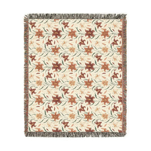 Boho Floral Woven Blanket – Cozy Southwestern Throw for Living Room & Bedspread - Blankets