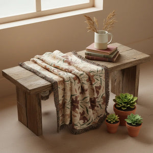 Boho Floral Woven Blanket – Cozy Southwestern Throw for Living Room & Bedspread - Blankets
