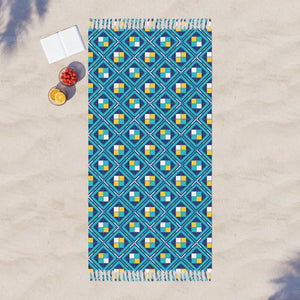 Boho Geometric Beach Towel – Premium Turkish Cotton - Dipaliz - Towels