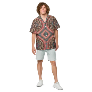 Boho Geometric Pattern Unisex Button Shirt - Eco Cool Style - Dipaliz - Xs - Shirts