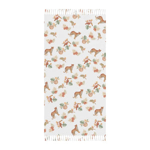 Leopard Beach Towel – Tropical Floral Fringe - Dipaliz - Towels