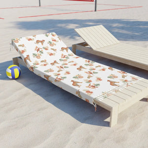 Leopard Beach Towel – Tropical Floral Fringe - Dipaliz - Towels