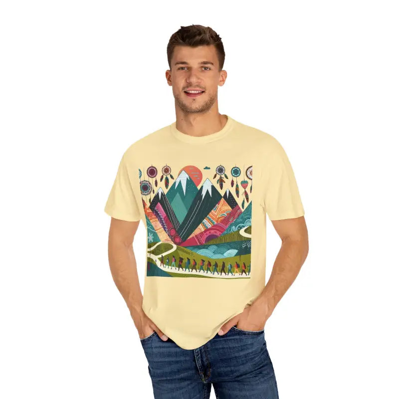 Boho Mountain Trekking Unisex Garment-dyed Tee - T-shirt