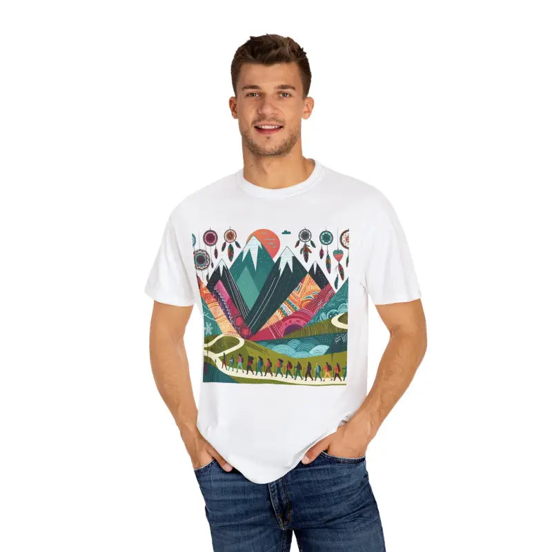 Boho Mountain Trekking Unisex Garment-dyed Tee - T-shirt