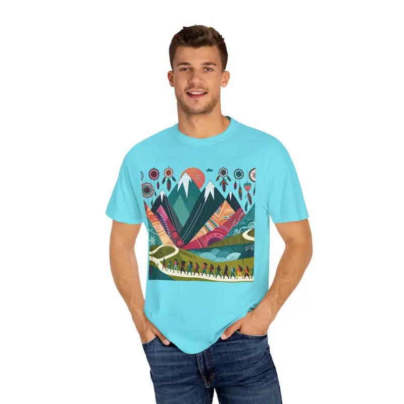 Boho Mountain Trekking Unisex Garment-dyed Tee - T-shirt