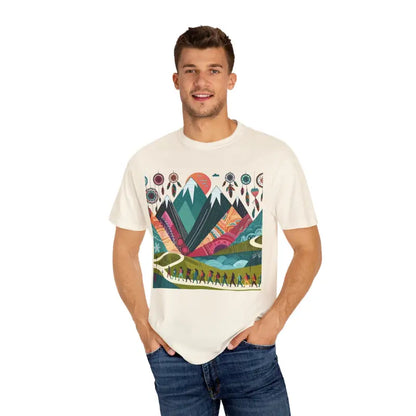 Boho Mountain Trekking Unisex Garment-dyed Tee - T-shirt