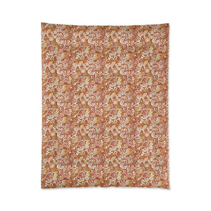 Boho Paisley Comforter - Rustic Orange Floral Pattern Bedding - Dipaliz - 68’’ × 88’’ - Quilts & Comforters