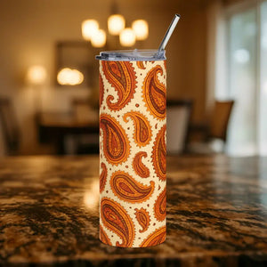Boho Paisley Stainless Steel Tumbler Double Wall Insulated Dipaliz - 20oz / Black - Tumblers