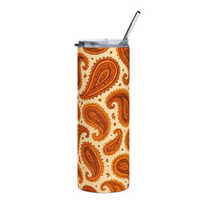 Boho Paisley Stainless Steel Tumbler Double Wall Insulated Dipaliz - Tumblers