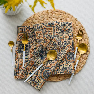 Designer Cloth Napkin Set - Chic Boho Pattern Style - Dipaliz - Napkins