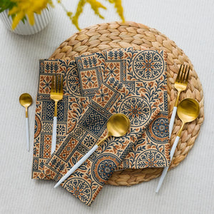 Chic Boho Pattern Cloth Napkin – Cotton Set - Dipaliz - Napkins