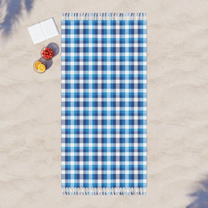 Boho Plaid Beach Towel – Fringe Turkish Coastal Escape - Dipaliz - Towels