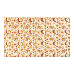 Retro Celestial Floral Moon Area Rug - Boho Chenille - Dipaliz - 60’’ × 36’’ - Rugs