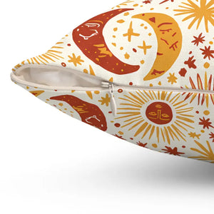 Home Decor - Celestial Patterned Throw - Boho Cosmic Sun Moon Stars - Dipaliz 14’’ ×