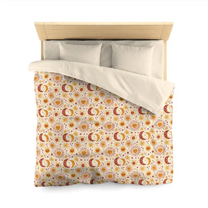 Microfiber Duvet Cover - Boho Sun Moon Celestial Design - Dipaliz - Covers