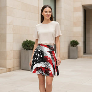 Bold American Flag Skater Skirt - Patriotic Summer - Dipaliz - Skirts - Xs