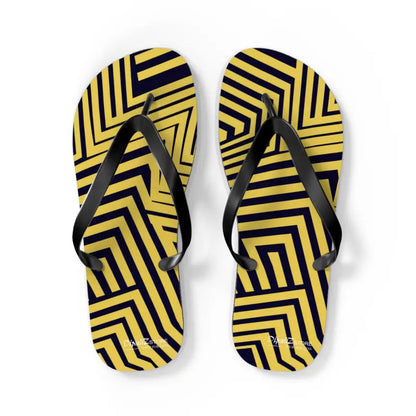 Bold Black Striped Flip Flops: Summer Style Essentials - Shoes